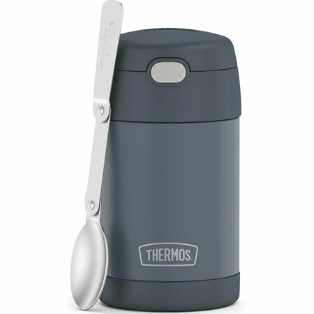 Thermos 16-Ounce FUNtainer Vacuum-Insulated Stainless Steel Food Jar with Folding Spoon (Stone Slate) F31101SL6